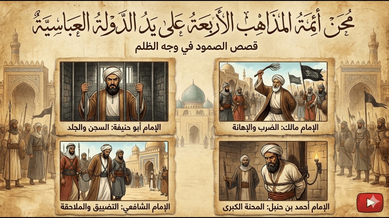 معاناة أئمة المذاهب الأربعة: التعذيب، الجلد، السجن والقتل
