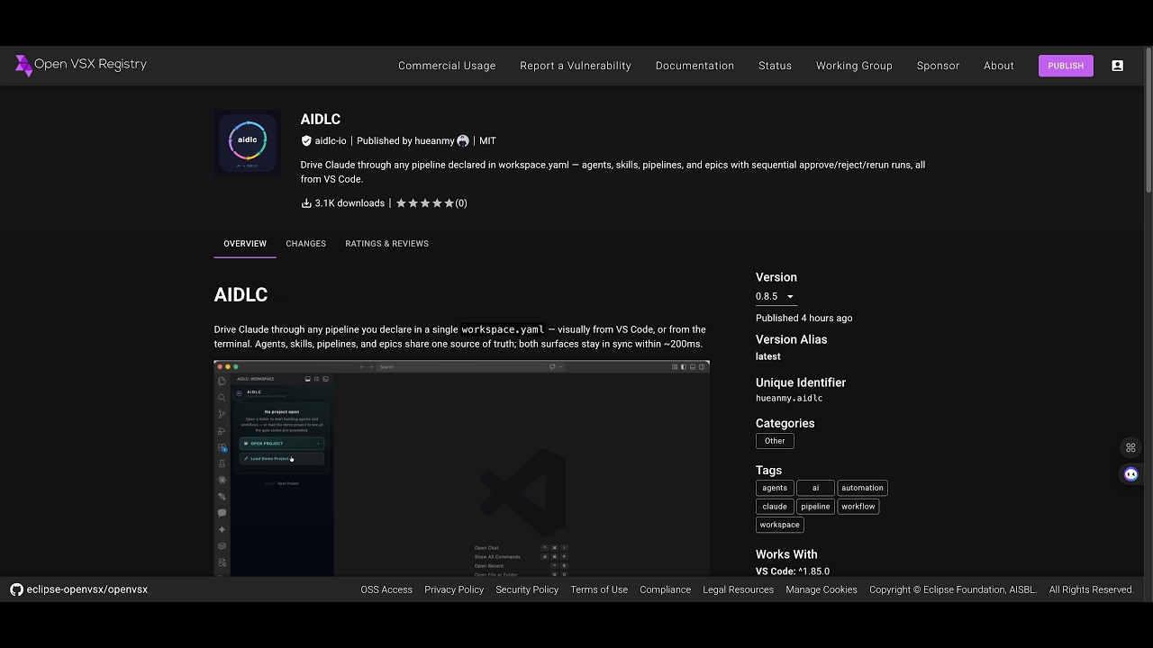 aidlc &mdash; AI-Driven SDLC Pipeline for VS Code