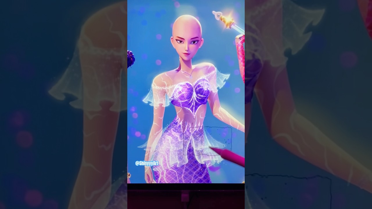 🧜&zwj;♀️ Huntrix en sir&egrave;nes : Rumi 💜 #kpopdemonhunters #huntrix #sajaboys #transformation #sir&egrave;ne