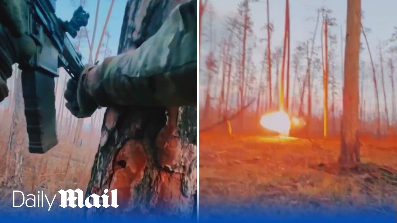 Intense Ukraine first-person footage of gun battle in the Donbas region