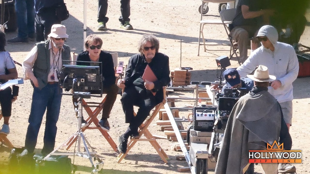 Al Pacino films 'Billy Knight' with Patrick Schwarzenegger and Charlie Heaton in Los Angeles