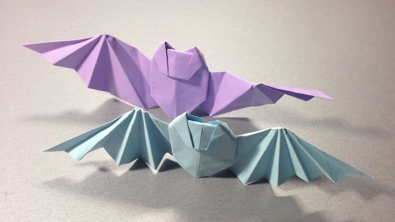 Оригами летучая мышь. Видео схема оригами летучая мышь. Origami bat. Video scheme origami bat.