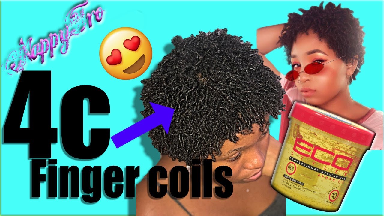 Finger Coils on 4c Short Natural Hair [ECO Styler Argan Oil] Gel #fingercoils #combtwist #Arganoil