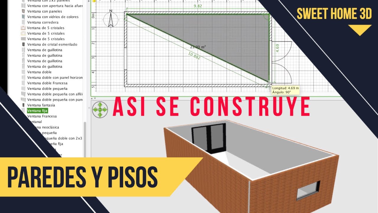 Sweet Home 3D, crear paredes pisos y techos