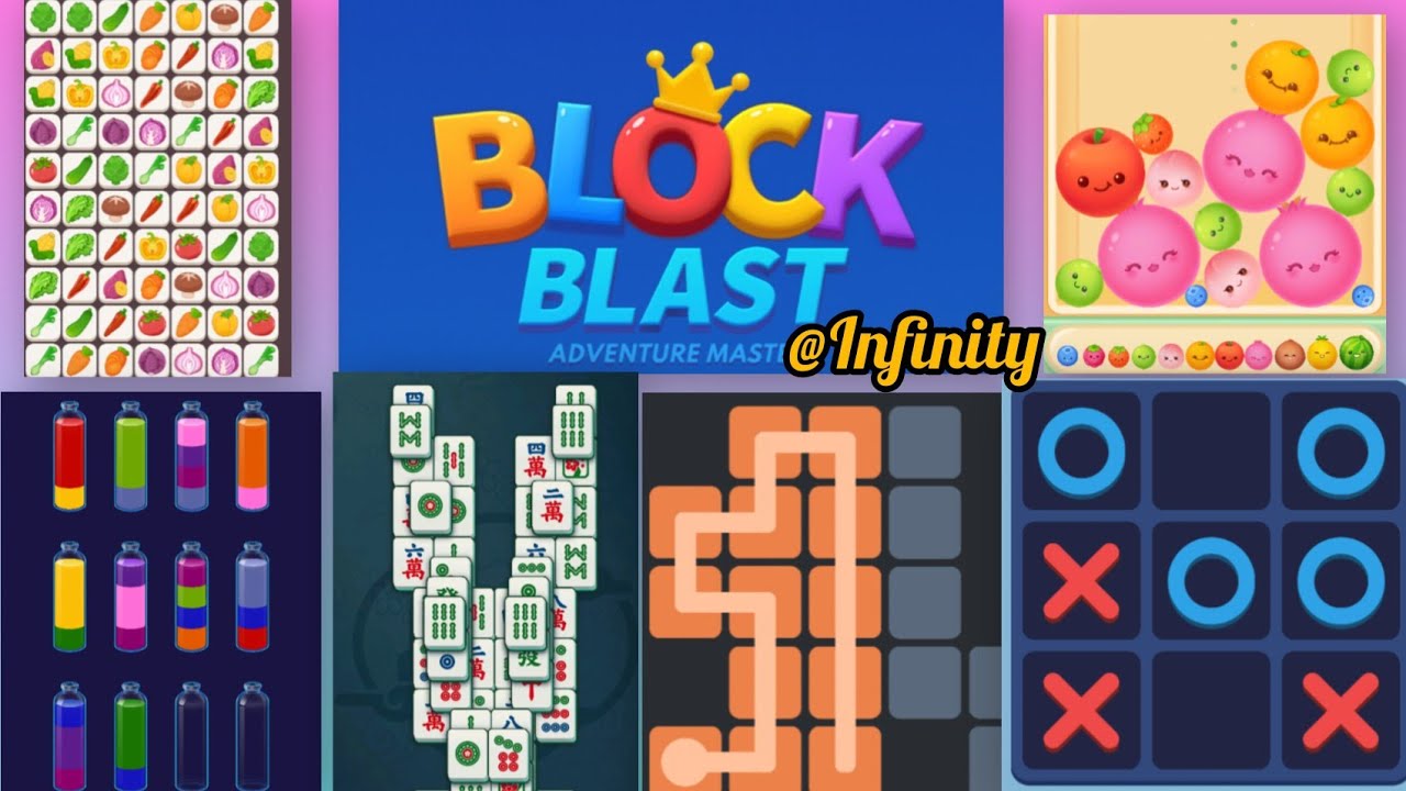 Block Blast  More Games Tic Tac Toe, Adventure Mode,One Line ,Mahjong,Water Sort , Fruit Merge Onet 