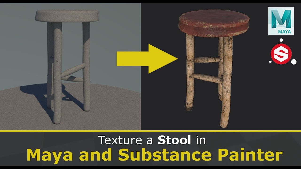 Текстурирование табурета с помощью Maya 2022 и Substance 3D Painter