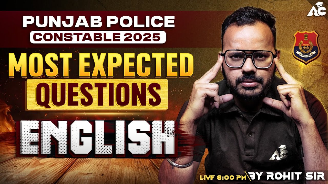 Punjab Police Constable Exam Analysis 2025 Based English Most Expected Questions By Rohit Sir
