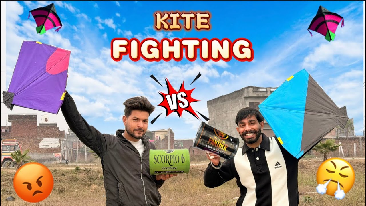 KITE FIGHTING ! SCORPIO GATTU ! BLACK PANTHER GATTU ! KITE FIGHT ! KITE VLOG ! Batala promotion 