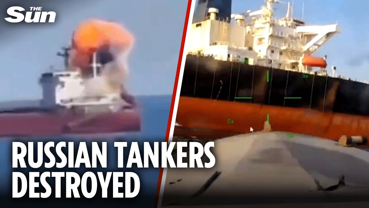 Ukrainian naval drone stalks and strikes sanctioned Russian shadow-fleet tanker in the Black Sea