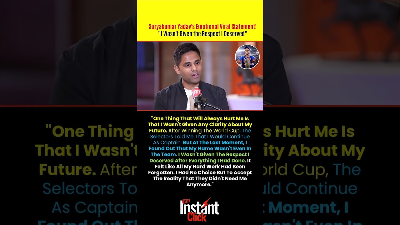 Suryakumar Yadav's Emotional Viral Statement! 😢 