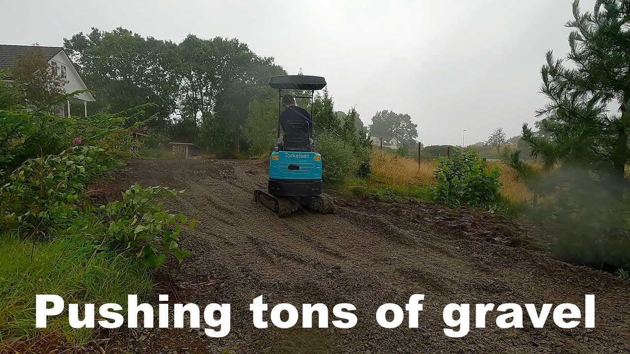 Creating a driveway with a 1-ton mini excavator