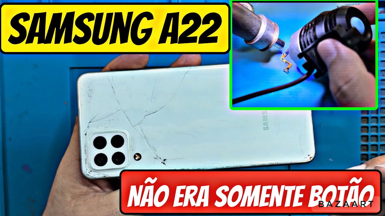 Samsung A22 Não funciona Botão Power |  Troca do Botão power +Jumper no flet da biometria