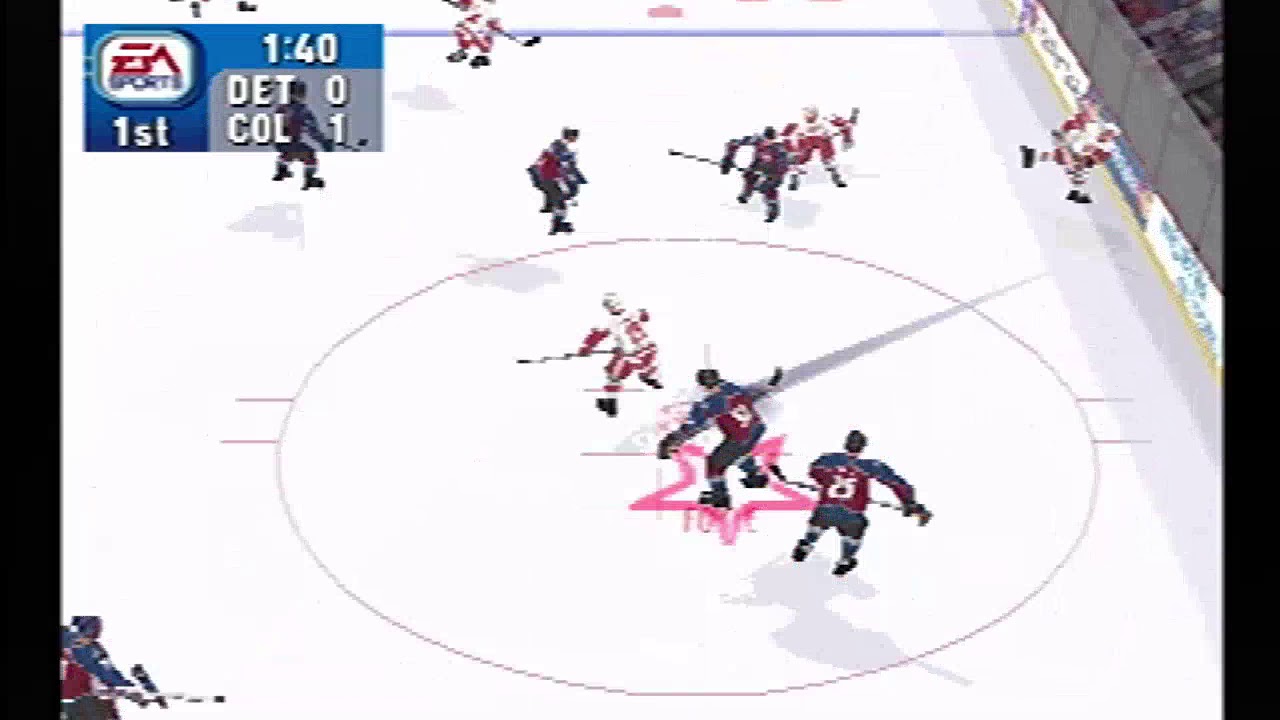 NHL 2000 PS1 Avs vs Red Wings