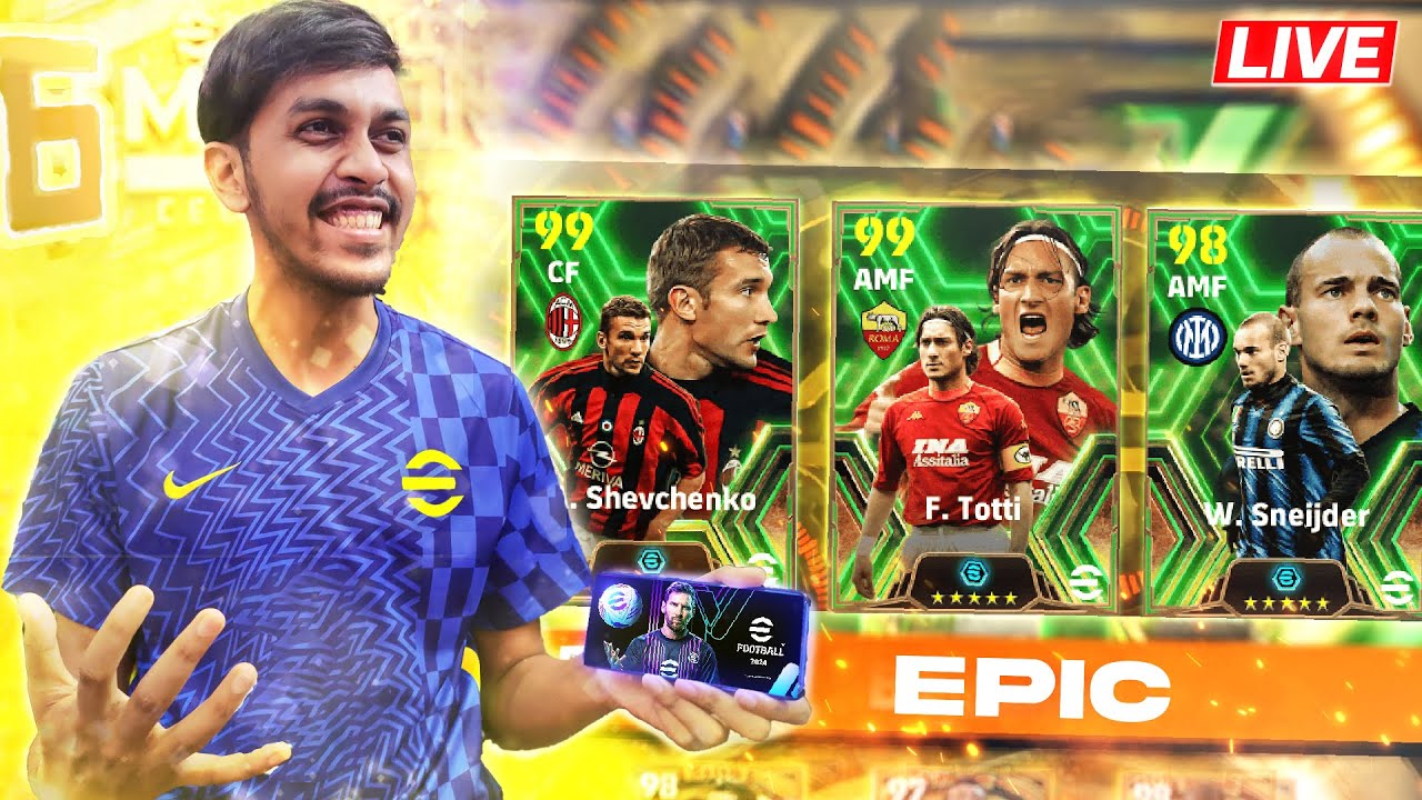 eFootball24 Mobile italian League Attackers Pack Opening + Trying New Players🔥|🔴LIVE