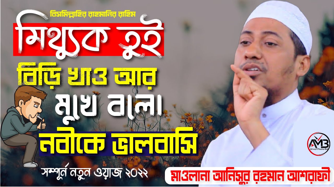 মিথ্যুক তুই বিড়ি খাও আর বলো নবীকে ভালোবাসি। আনিসুর রহমান আশরাফী।Anisur Rahman Ashrafi new waz 2022।