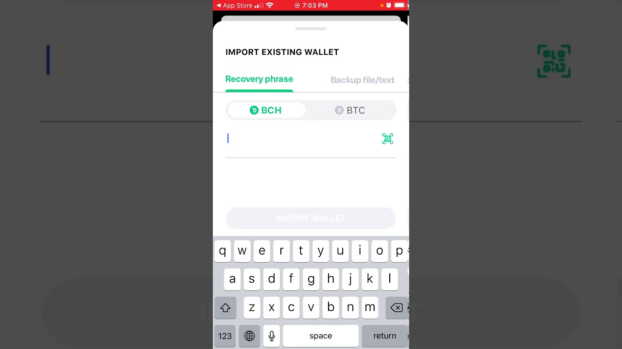 How to import bitcoin wallet in Bitcoin.com app?