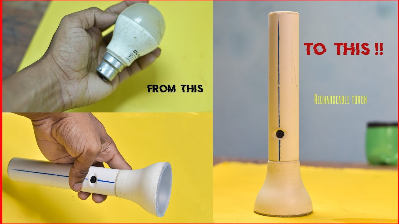 How to Make Rechargeable Torch at Home | Powerful Rechargeable Torch very Bright 2021