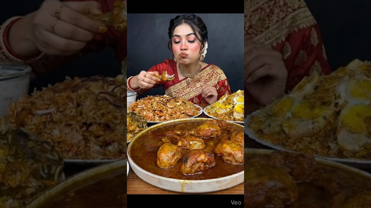 ASMR Eating Spicy Chicken Tangri & Fried Rice 🌶️🍗🍚| Juicy Leg Piece Eating Sounds | Super Satisfying