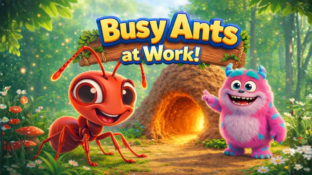 The Busy Ants Song 🐜 | Fun & Educational Ant Song for Kids | Nursery Rhymes