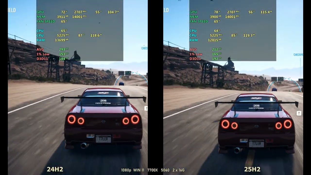 24H2 vs 25H2 - Windows 11 Gaming Test