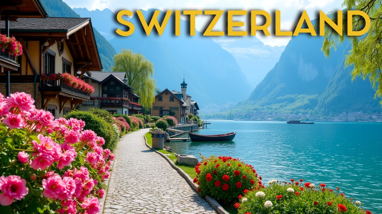 Lake Geneva Towns in Spring (4K Walk) You Have to See This! 🇨🇭