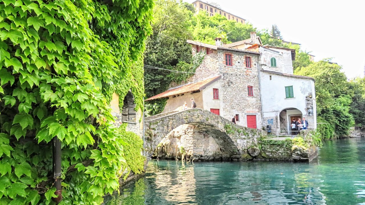 NESSO village and its waterfall (Orrido di Nesso) -Lake Como, Italy