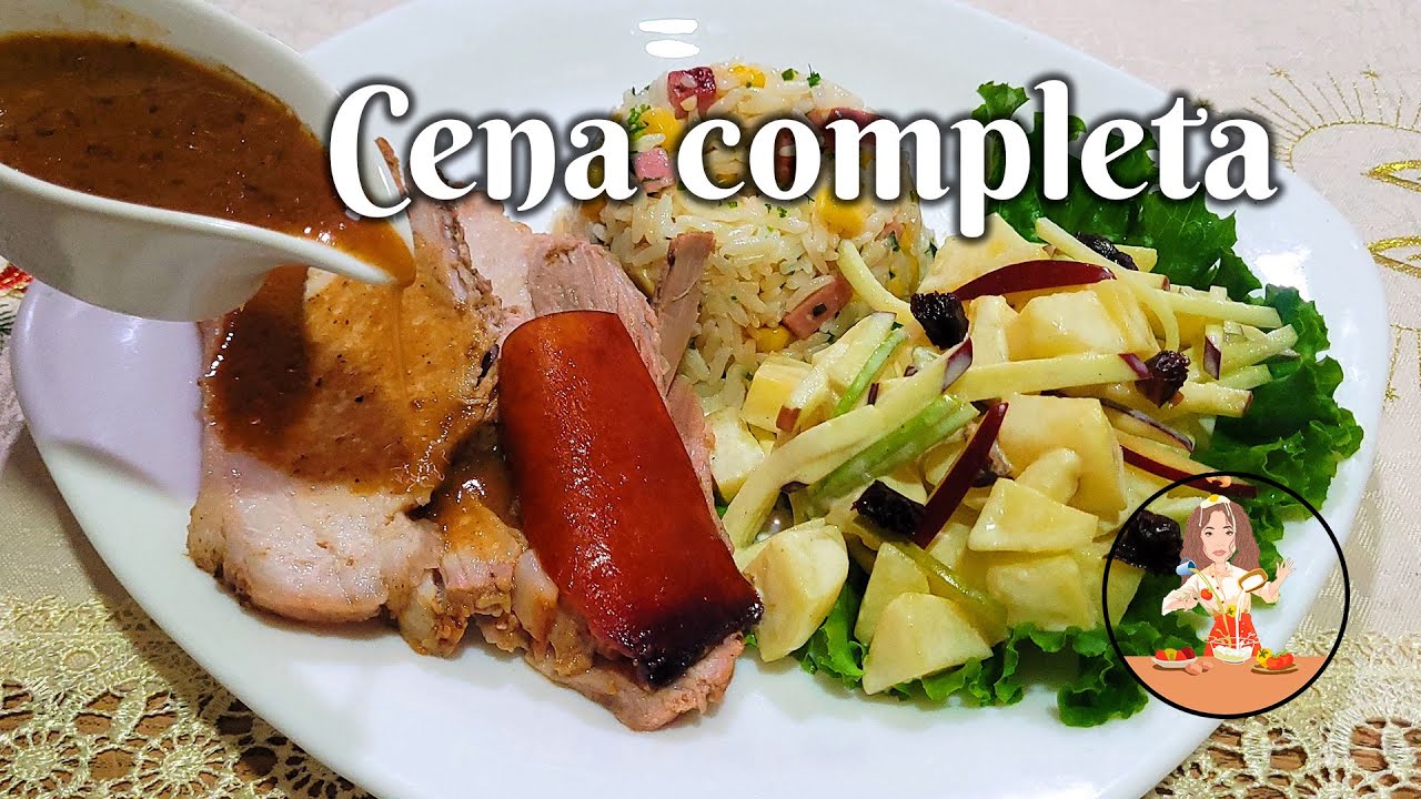 🎉CENA COMPLETA PARA 8 PERSONAS 🎊 CHANCHO HORNEADO, ARROZ ESPECIAL Y ENSALADA #cena #findeaño