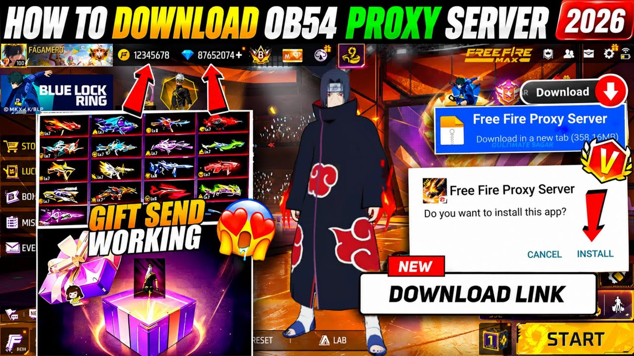 HOW TO DOWNLOAD PROXY SERVER IN FREE FIRE, HOW TO USE PROXY SERVER IN FREE FIRE, VIP PROXY SERVER