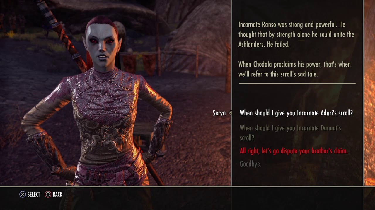ESO Puzzle: Morrowind Divine Delusions: Help Seryn Disprove Chodala's Claim