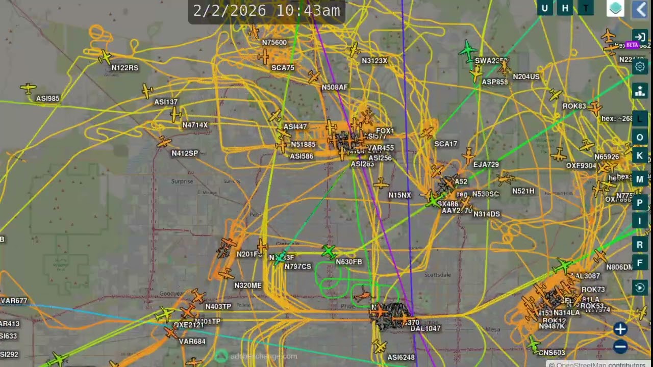 Central North view of Phoenix Arizona air trash time lapsed - Feb 11 2026 -