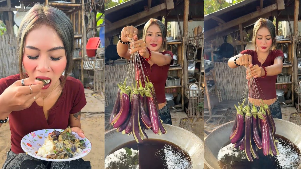 Amazing cooking deep fried eggplant recipe