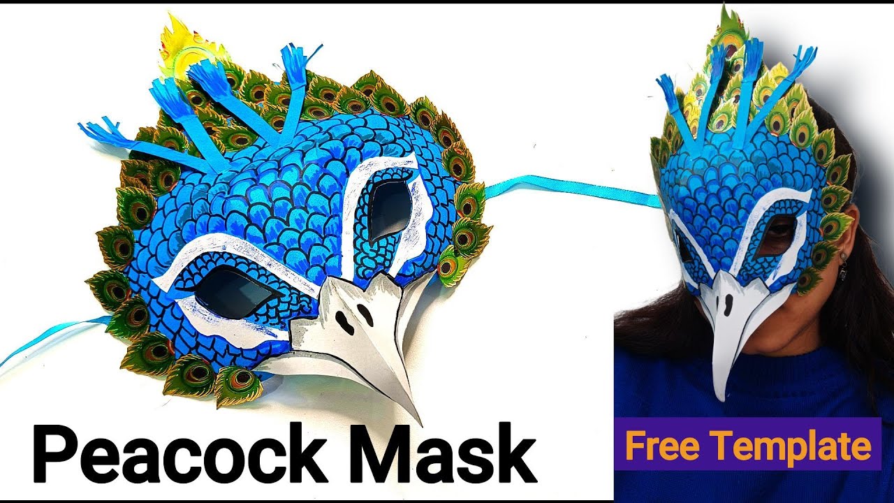 how to make a peacock mask | peacock crafts | party mask | diy bird mask | peacock | drawing