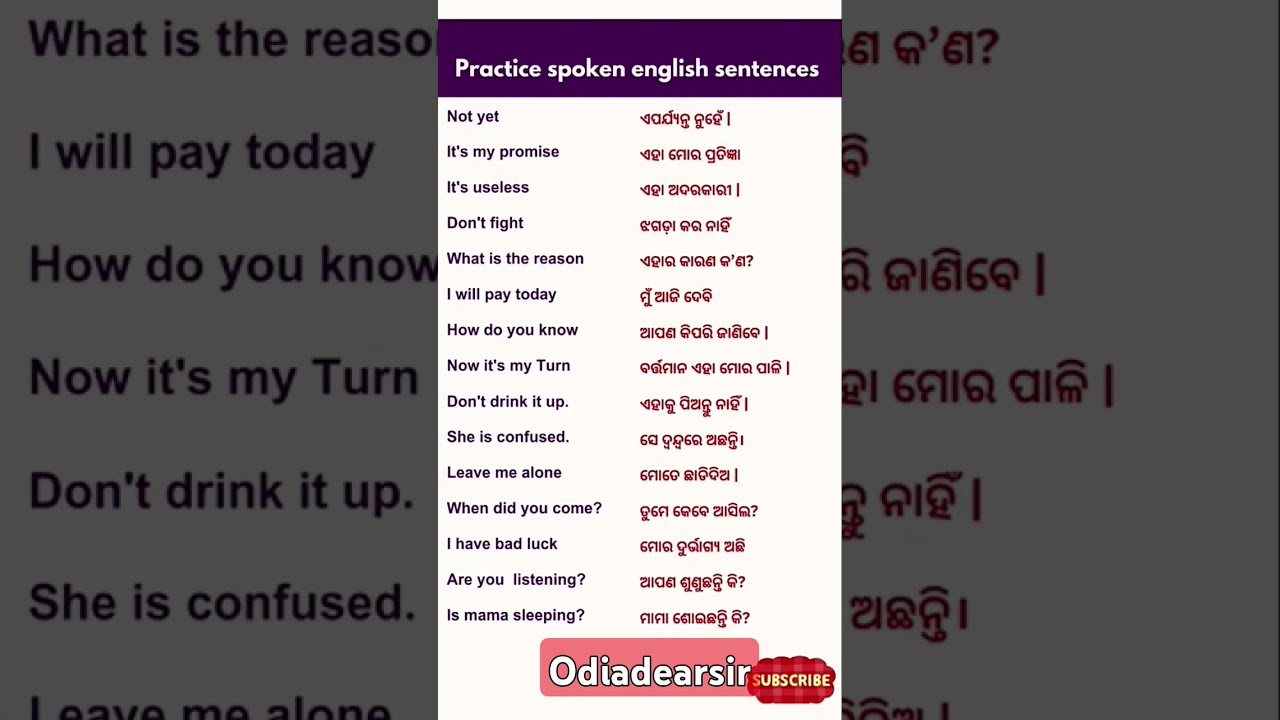 Practice spoken english sentence