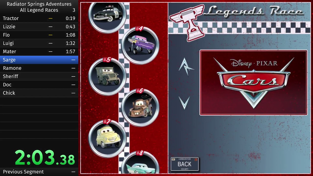 Cars: Radiator Springs Adventures: All Legend Races in 4:01.94