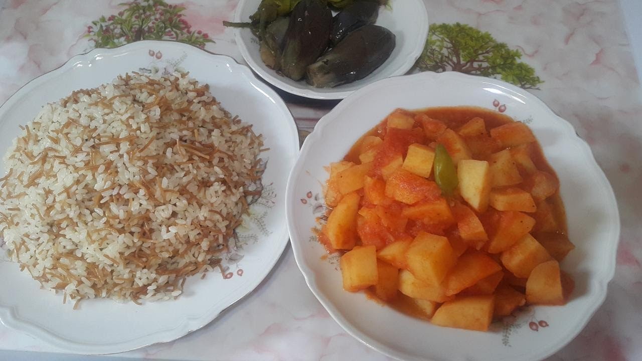احلى غدا وعلى قد الايد/ بطاطس مطبوخه وارز بلشعريه روووعه/البيت ميكملش غير بيكي