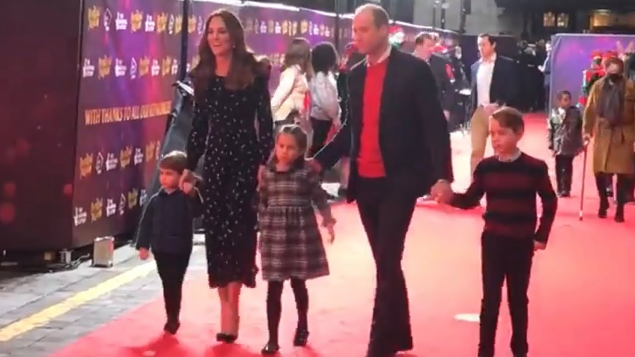 Prince William & Duchess Kate Take Princes George, Louis, & Princess Charlotte To The Pantomime!