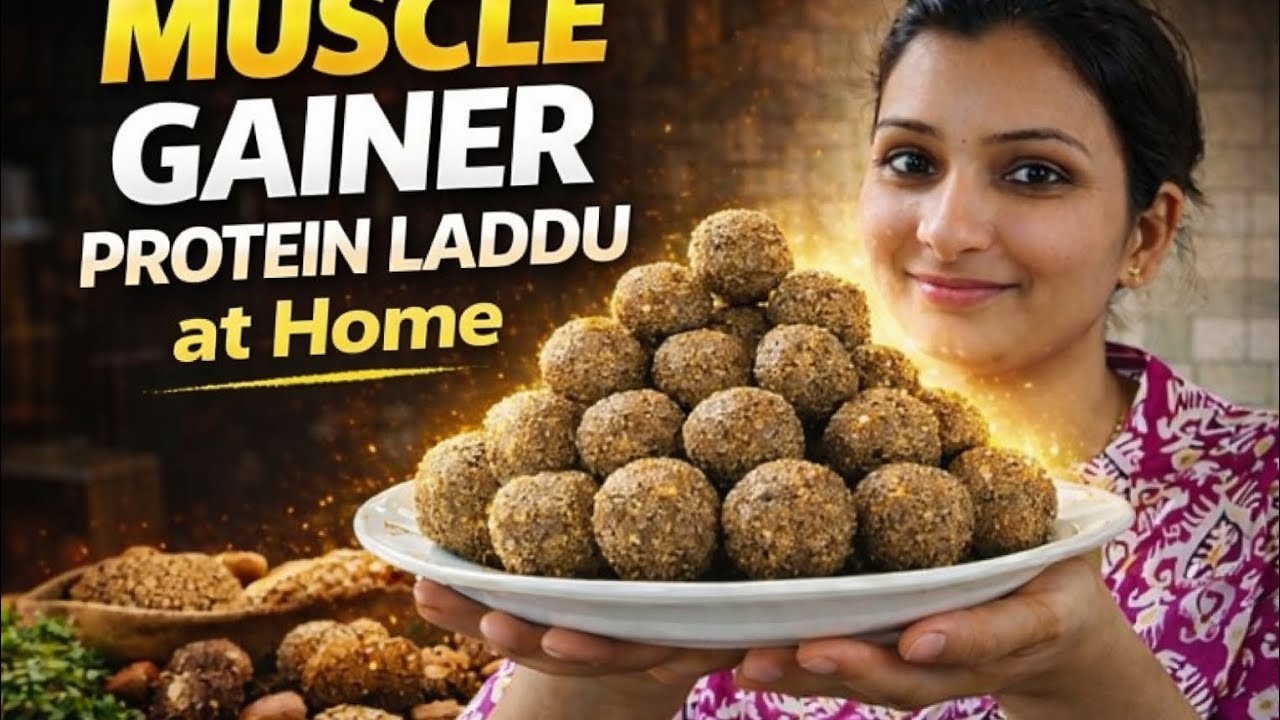 Muscle Gainer Protein Ladoo at Home | High Protein Sweet for Weight Gain | No Gym Supplements