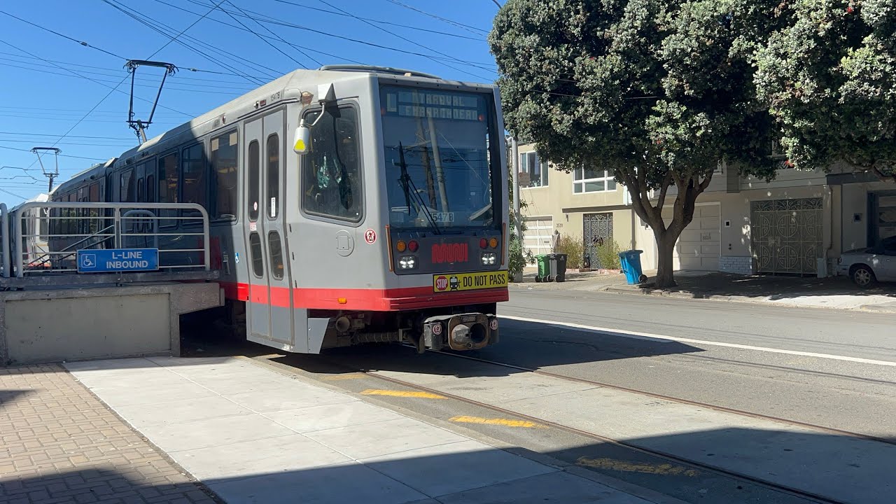 SF Muni Metro 2-Car Breda LRV3 1547 & 1526 Eastbound L-Taraval Train Full Ride to Embarcadero Stn
