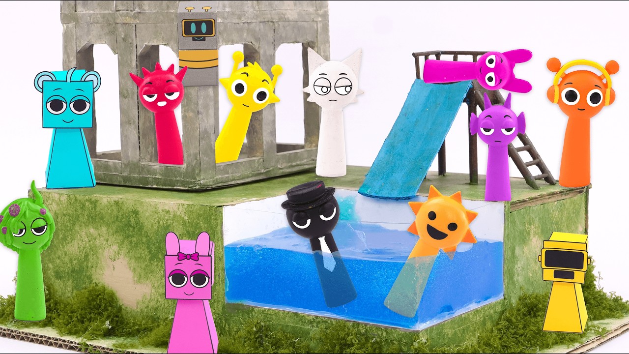 Paper DIY💖 Unboxing INCREDIBOX Blind Box, How to make Swimming Pool ASMR