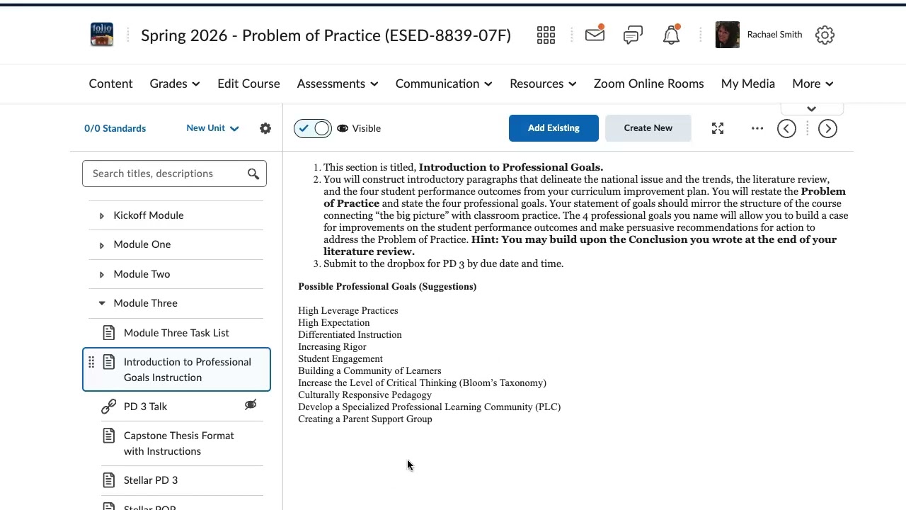 ESED 8839 Professional Goals