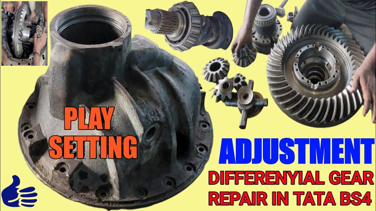 Crown Play Adjust & Fitting Tata Bs4, How to repair Tata 2523 Bs4 Crown, Differential Carrier Assy.