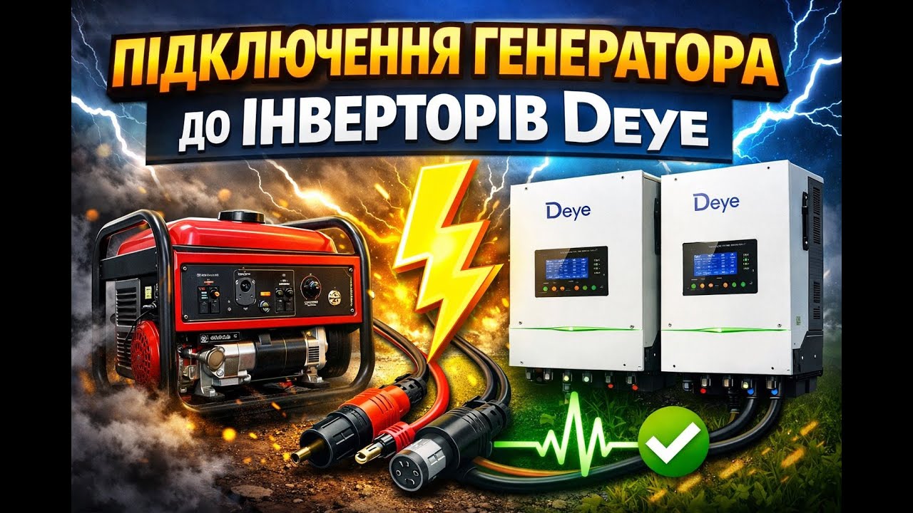 Підключення генератора до паралельно працюючих інверторів Deye