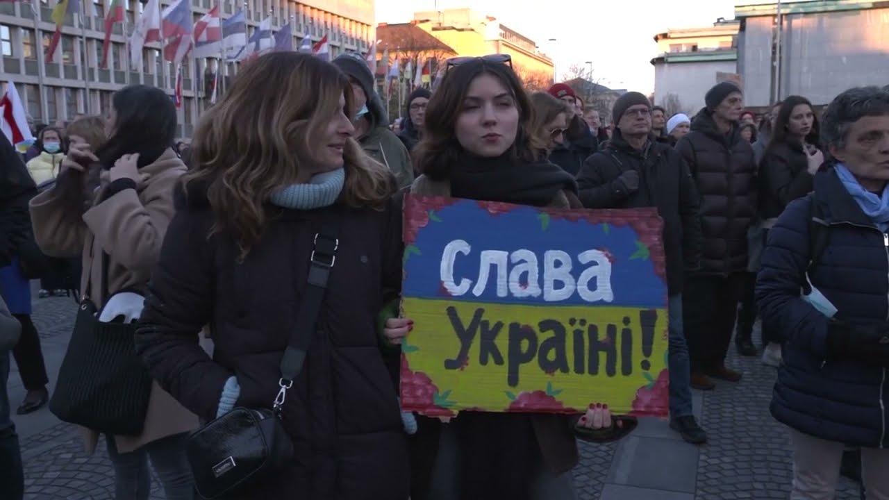 Protests against the 2022 Russian invasion of Ukraine. Demonstrations in Ljubljana against the war!