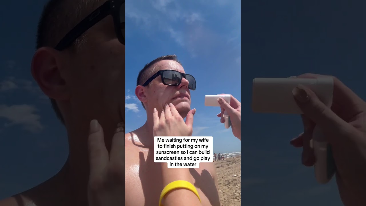 Me waiting for my wife to finish putting on my sunscreen #couples #marriedlife #comedy #funny #wife