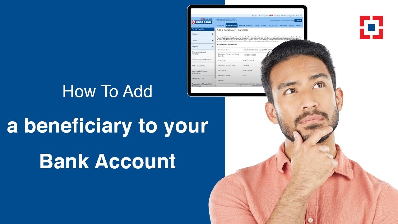 How To Add a beneficiary to your Bank Account | HDFC Bank