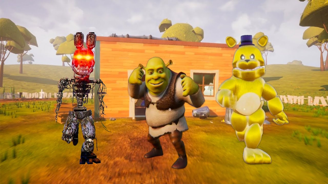 BONNIE, FREDBEAR and SHREK but JUST ONE ROOM in Hello Neighbor!