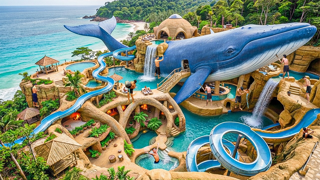 180 Days Building a Luxury Clay Resort on a Dangerous Ocean Cliff Using Primitive Tools