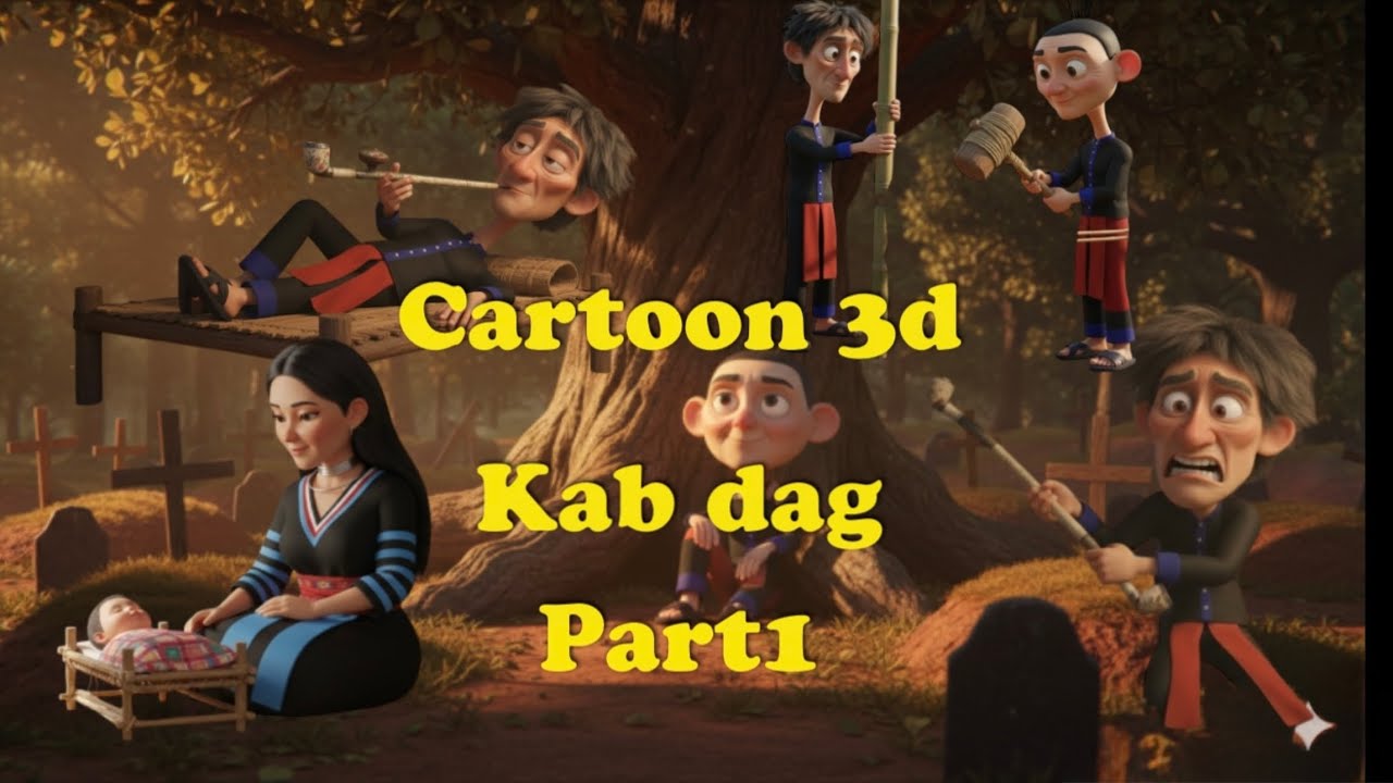 Kab dag cartoon 3D #koosloos #hmoobdabneeg 