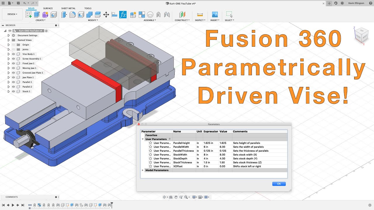 Параметрические тиски Fusion 360