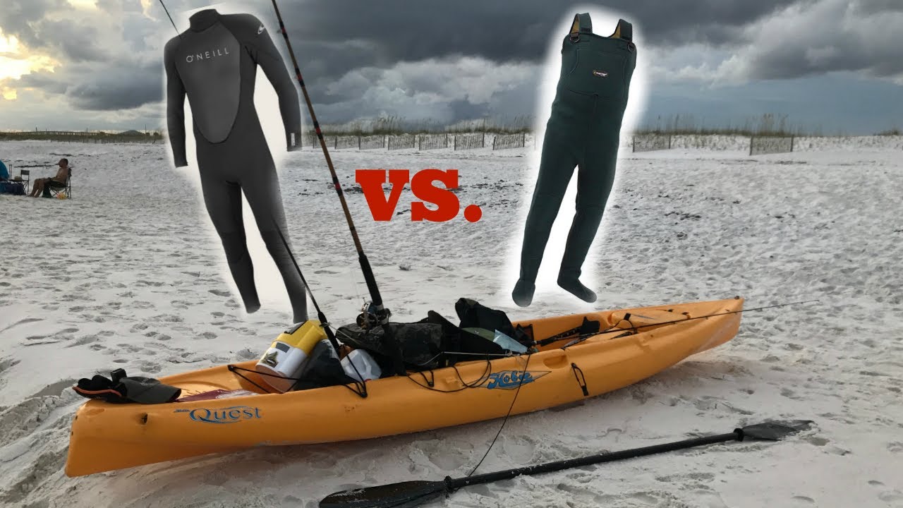 Winter Kayak Fishing : Wetsuit VS. Waders!